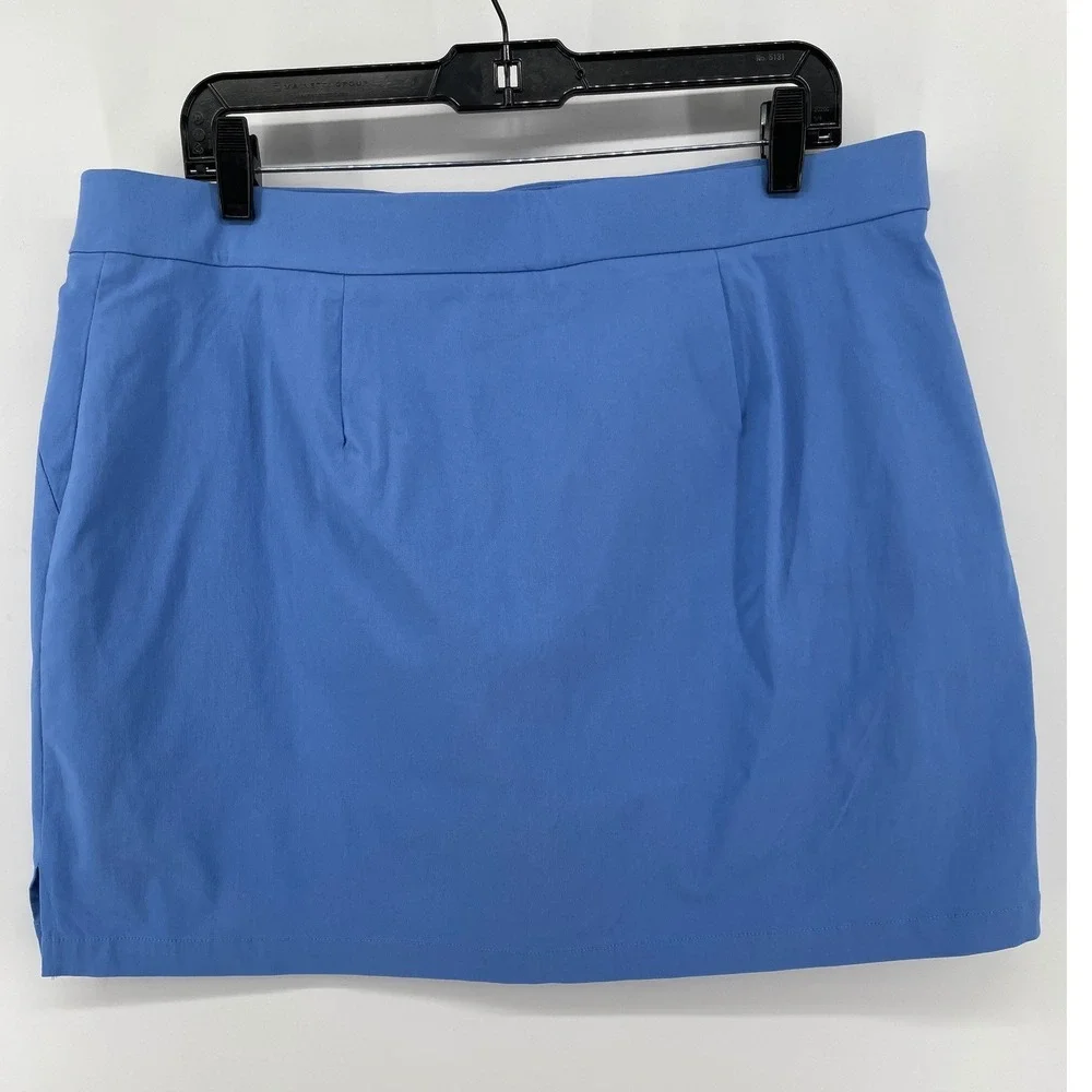 Rafaella Comfort Skort Womens XL Blue Travel‎ Nautical Preppy Stretch Mini Skirt